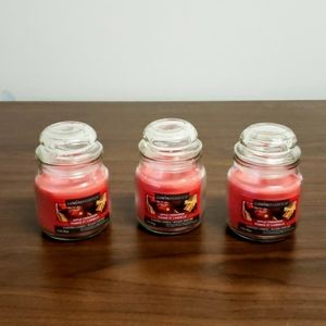 Set Of Three (3) Apple Cinnamon Jar Candles